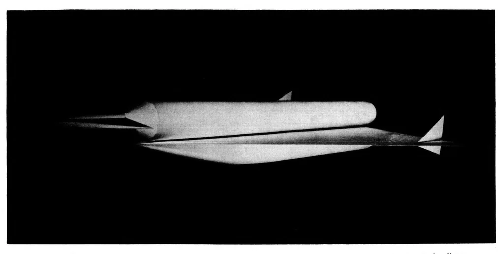An illustration from Spacecraft and stage-geometry effects on the hypersonic characteristics of a horizontal- take-off reusable booster, 1963, leaf 19
