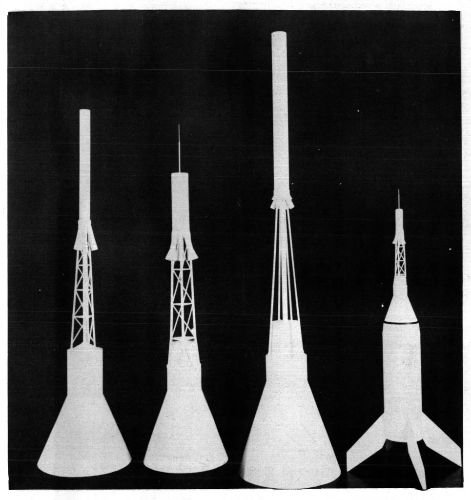 An illustration from Wind-tunnel investigation at low subsonic speeds of the static and oscillatory stability characteristics of models of several space capsule configurations, 1960, leaf 21