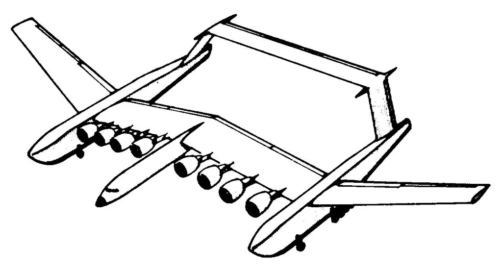 An illustration from Liquid-Hydrogen-Fueled Aircraft, 1973, leaf 8
