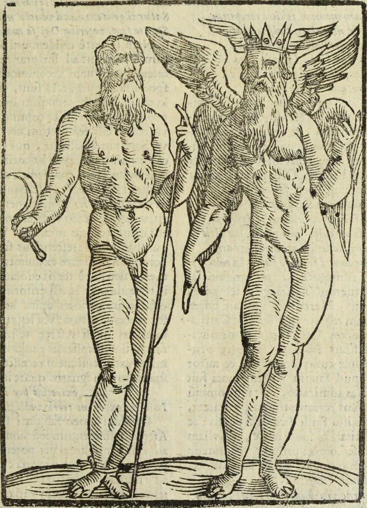 An illustration from Natalis Comitis Mythologiae, siue, Explicationis fabularum libri decem; in quibvs omnia prope naturalis et moralis philosophiae dogmata in veterum fabulis contenta fuisse perspicuè demonstratur, 1616, leaf 106