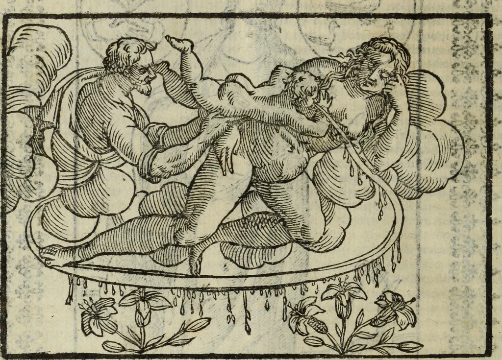 An illustration from Natalis Comitis Mythologiae, siue, Explicationis fabularum libri decem; in quibvs omnia prope naturalis et moralis philosophiae dogmata in veterum fabulis contenta fuisse perspicuè demonstratur, 1616, leaf 117