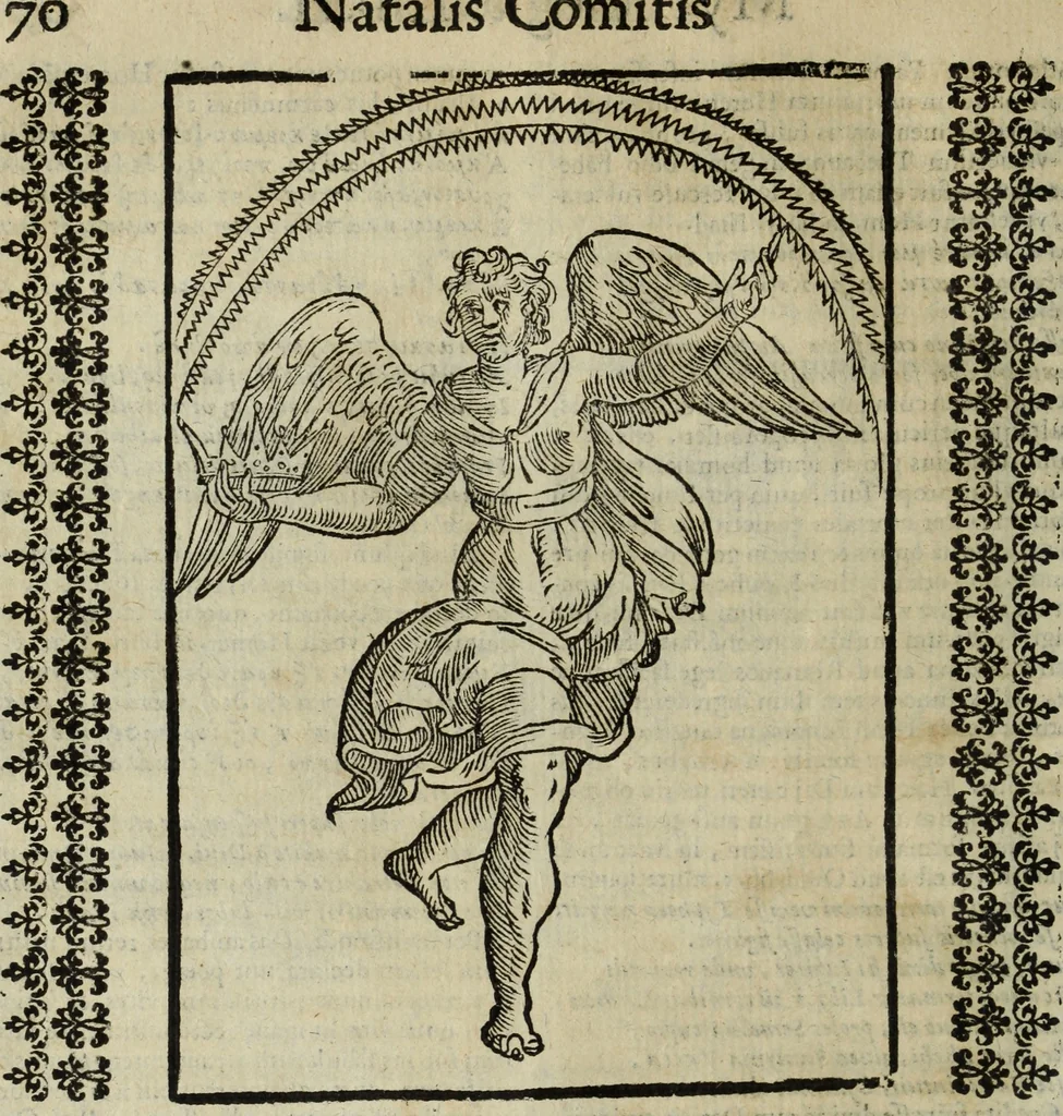 An illustration from Natalis Comitis Mythologiae, siue, Explicationis fabularum libri decem; in quibvs omnia prope naturalis et moralis philosophiae dogmata in veterum fabulis contenta fuisse perspicuè demonstratur, 1616, leaf 119