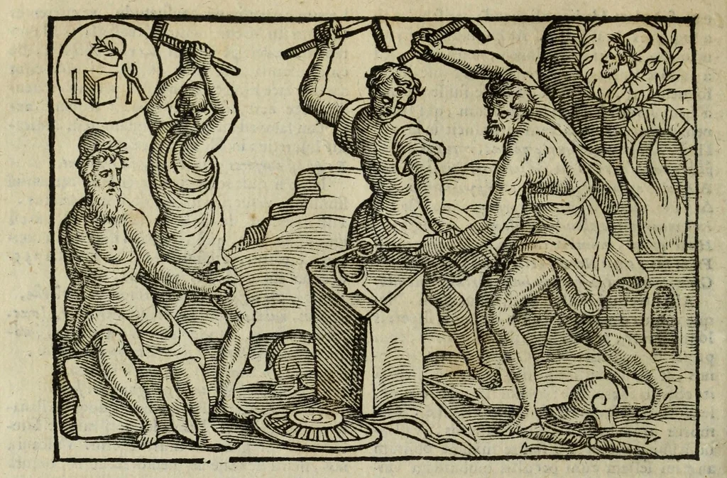 An illustration from Natalis Comitis Mythologiae, siue, Explicationis fabularum libri decem; in quibvs omnia prope naturalis et moralis philosophiae dogmata in veterum fabulis contenta fuisse perspicuè demonstratur, 1616, leaf 126