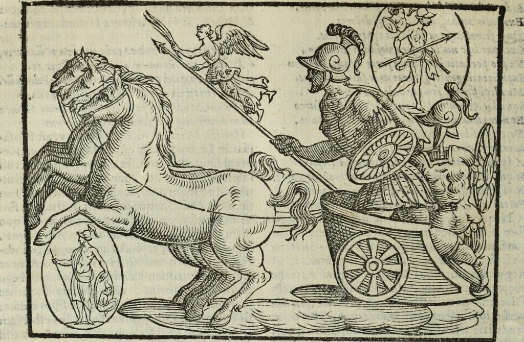 An illustration from Natalis Comitis Mythologiae, siue, Explicationis fabularum libri decem; in quibvs omnia prope naturalis et moralis philosophiae dogmata in veterum fabulis contenta fuisse perspicuè demonstratur, 1616, leaf 131