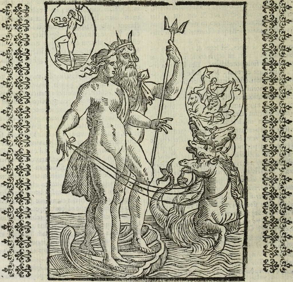An illustration from Natalis Comitis Mythologiae, siue, Explicationis fabularum libri decem; in quibvs omnia prope naturalis et moralis philosophiae dogmata in veterum fabulis contenta fuisse perspicuè demonstratur, 1616, leaf 133