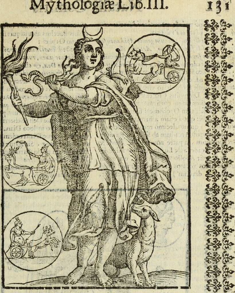 An illustration from Natalis Comitis Mythologiae, siue, Explicationis fabularum libri decem; in quibvs omnia prope naturalis et moralis philosophiae dogmata in veterum fabulis contenta fuisse perspicuè demonstratur, 1616, leaf 180
