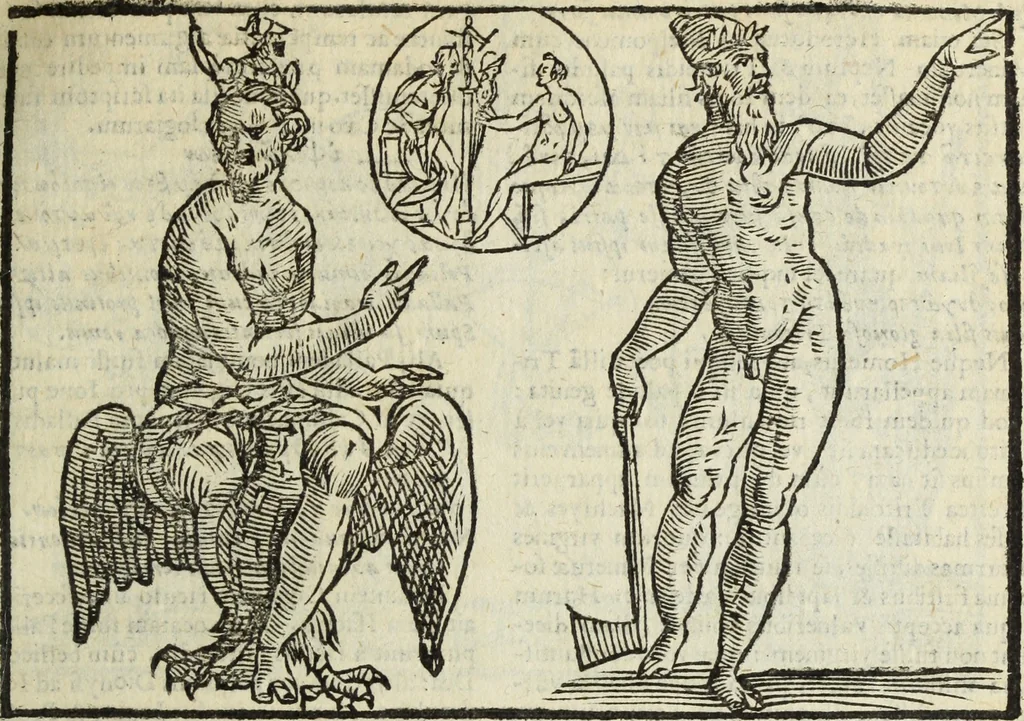 An illustration from Natalis Comitis Mythologiae, siue, Explicationis fabularum libri decem; in quibvs omnia prope naturalis et moralis philosophiae dogmata in veterum fabulis contenta fuisse perspicuè demonstratur, 1616, leaf 206