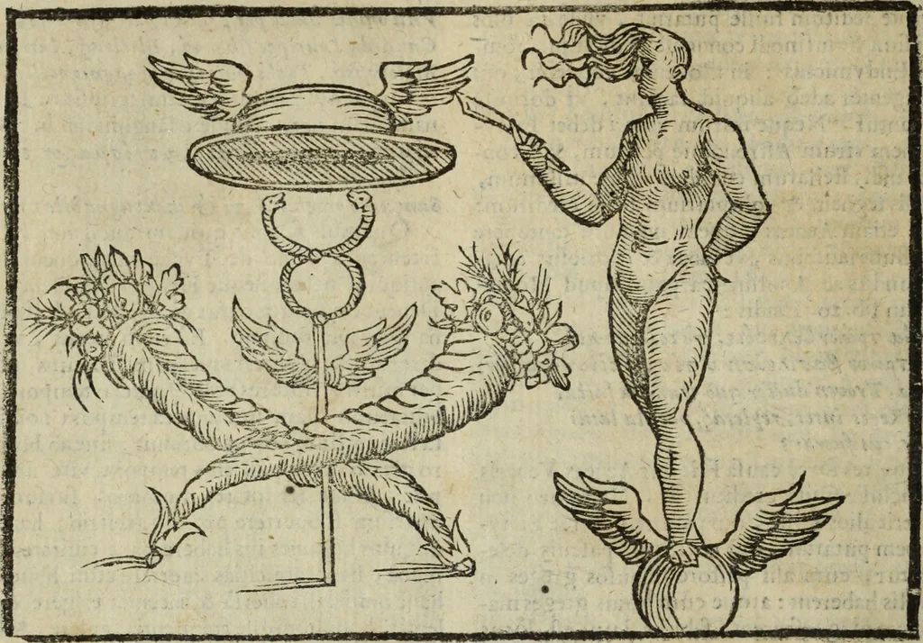 An illustration from Natalis Comitis Mythologiae, siue, Explicationis fabularum libri decem; in quibvs omnia prope naturalis et moralis philosophiae dogmata in veterum fabulis contenta fuisse perspicuè demonstratur, 1616, leaf 225