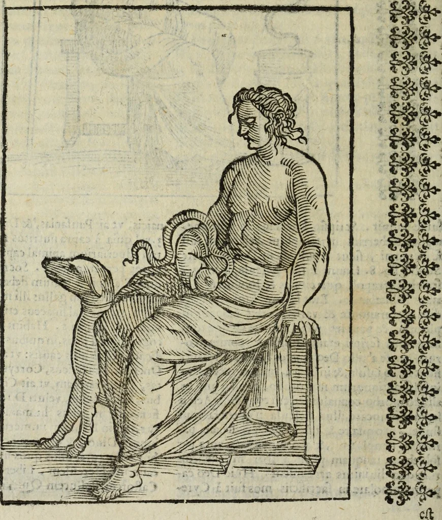An illustration from Natalis Comitis Mythologiae, siue, Explicationis fabularum libri decem; in quibvs omnia prope naturalis et moralis philosophiae dogmata in veterum fabulis contenta fuisse perspicuè demonstratur, 1616, leaf 247