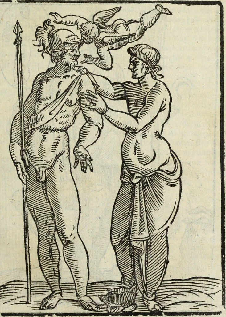 An illustration from Natalis Comitis Mythologiae, siue, Explicationis fabularum libri decem; in quibvs omnia prope naturalis et moralis philosophiae dogmata in veterum fabulis contenta fuisse perspicuè demonstratur, 1616, leaf 256
