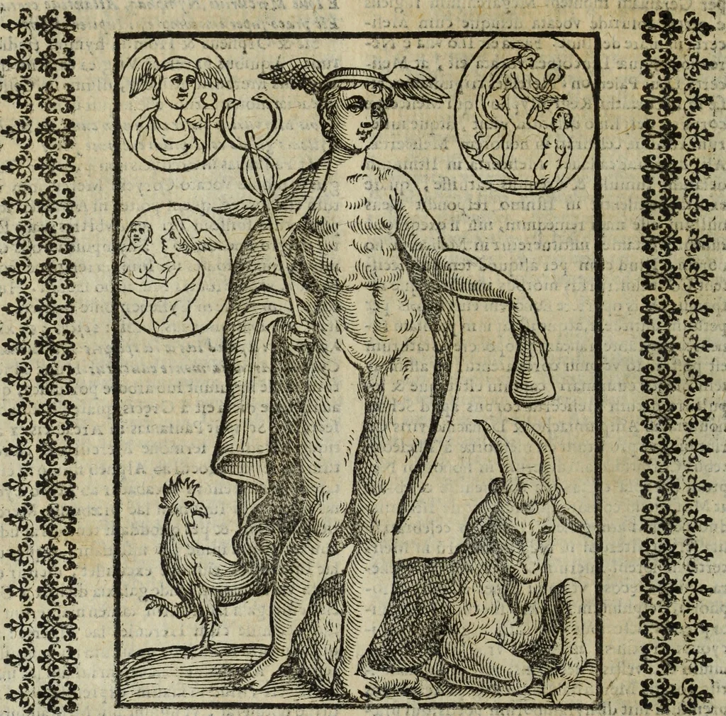 An illustration from Natalis Comitis Mythologiae, siue, Explicationis fabularum libri decem; in quibvs omnia prope naturalis et moralis philosophiae dogmata in veterum fabulis contenta fuisse perspicuè demonstratur, 1616, leaf 285