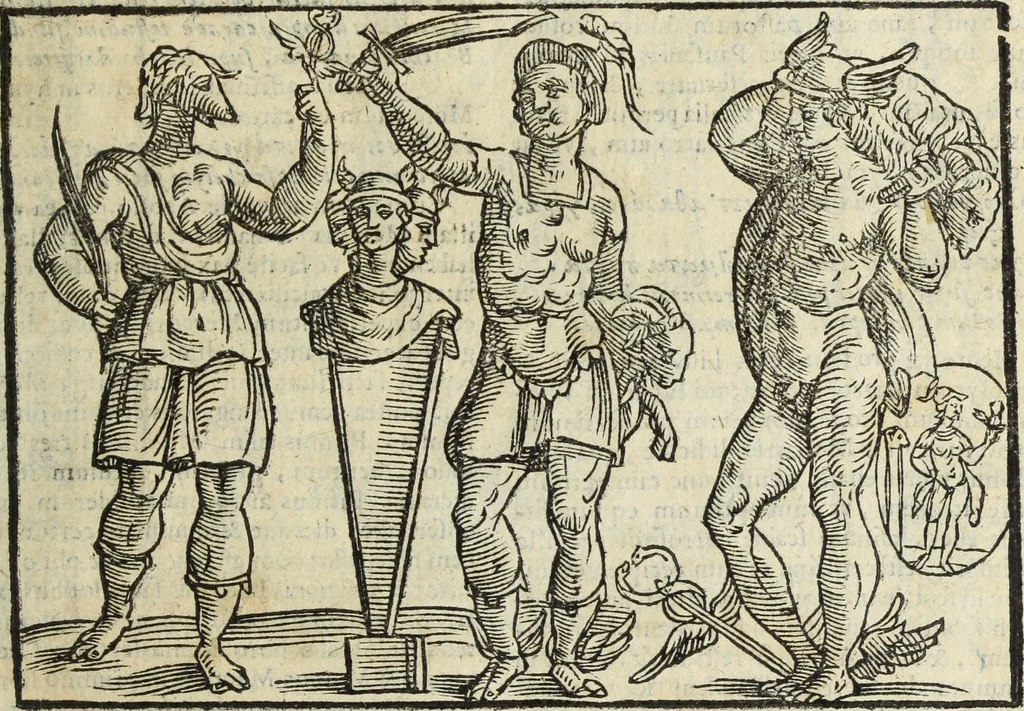 An illustration from Natalis Comitis Mythologiae, siue, Explicationis fabularum libri decem; in quibvs omnia prope naturalis et moralis philosophiae dogmata in veterum fabulis contenta fuisse perspicuè demonstratur, 1616, leaf 286