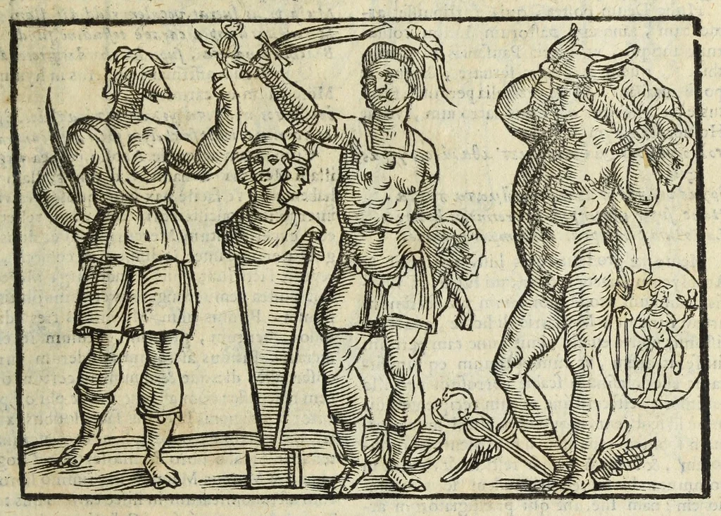 An illustration from Natalis Comitis Mythologiae, siue, Explicationis fabularum libri decem; in quibvs omnia prope naturalis et moralis philosophiae dogmata in veterum fabulis contenta fuisse perspicuè demonstratur, 1616, leaf 287