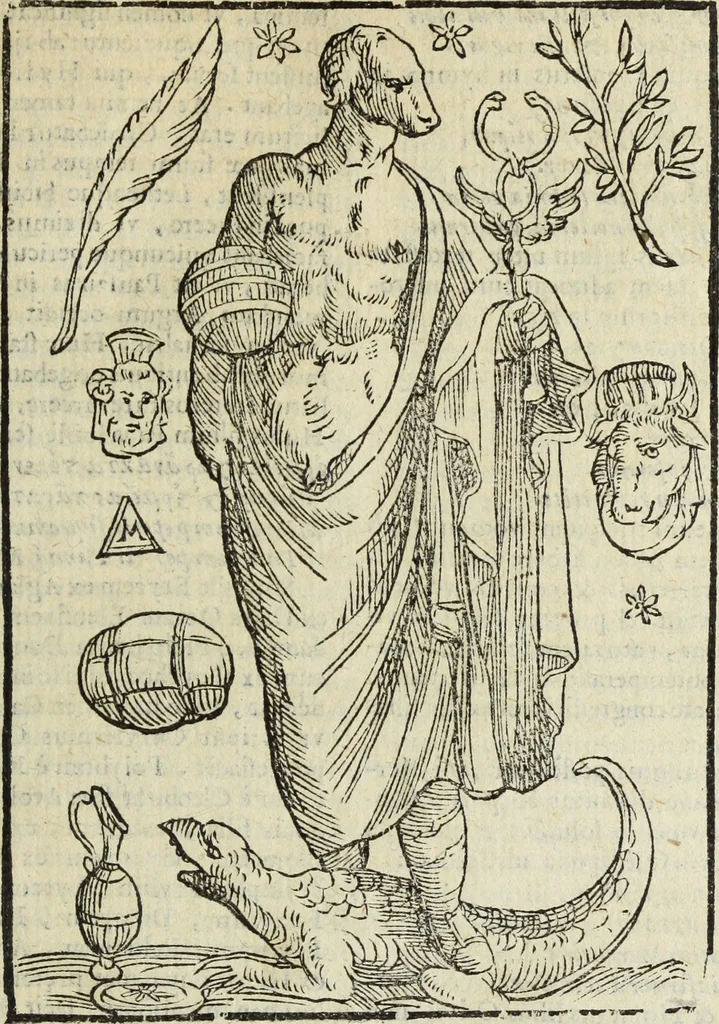 An illustration from Natalis Comitis Mythologiae, siue, Explicationis fabularum libri decem; in quibvs omnia prope naturalis et moralis philosophiae dogmata in veterum fabulis contenta fuisse perspicuè demonstratur, 1616, leaf 288