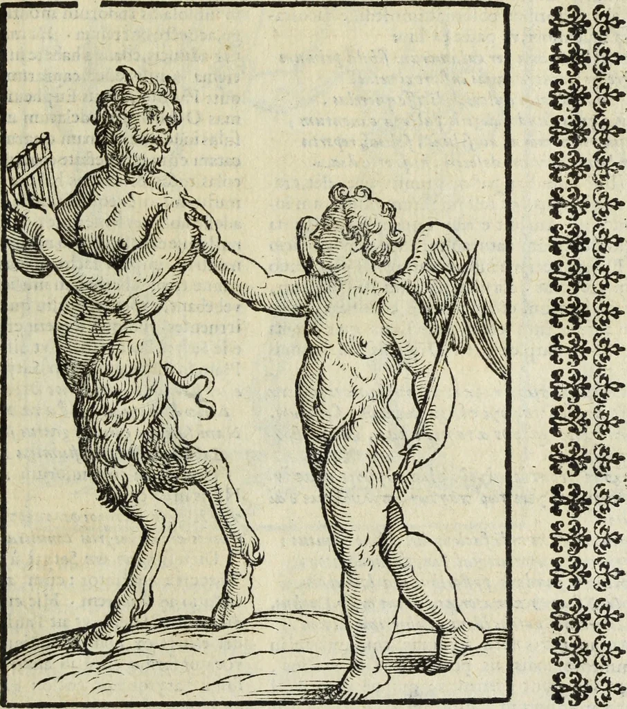 An illustration from Natalis Comitis Mythologiae, siue, Explicationis fabularum libri decem; in quibvs omnia prope naturalis et moralis philosophiae dogmata in veterum fabulis contenta fuisse perspicuè demonstratur, 1616, leaf 296