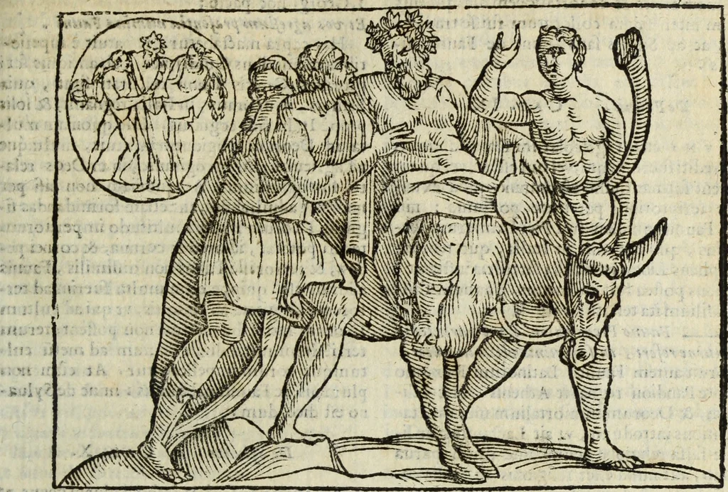 An illustration from Natalis Comitis Mythologiae, siue, Explicationis fabularum libri decem; in quibvs omnia prope naturalis et moralis philosophiae dogmata in veterum fabulis contenta fuisse perspicuè demonstratur, 1616, leaf 300