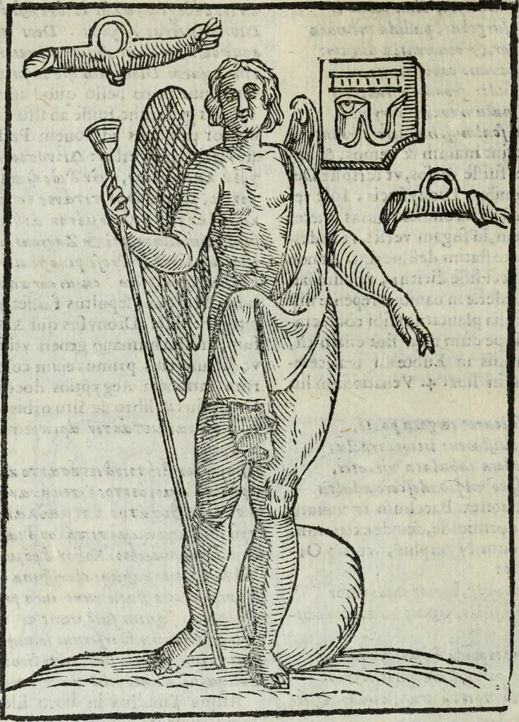 An illustration from Natalis Comitis Mythologiae, siue, Explicationis fabularum libri decem; in quibvs omnia prope naturalis et moralis philosophiae dogmata in veterum fabulis contenta fuisse perspicuè demonstratur, 1616, leaf 315
