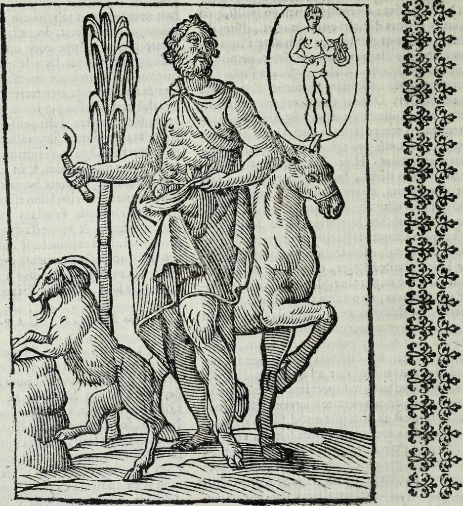 An illustration from Natalis Comitis Mythologiae, siue, Explicationis fabularum libri decem; in quibvs omnia prope naturalis et moralis philosophiae dogmata in veterum fabulis contenta fuisse perspicuè demonstratur, 1616, leaf 333