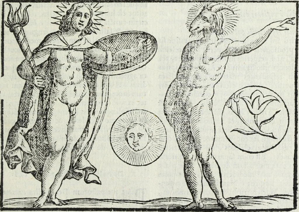 An illustration from Natalis Comitis Mythologiae, siue, Explicationis fabularum libri decem; in quibvs omnia prope naturalis et moralis philosophiae dogmata in veterum fabulis contenta fuisse perspicuè demonstratur, 1616, leaf 340