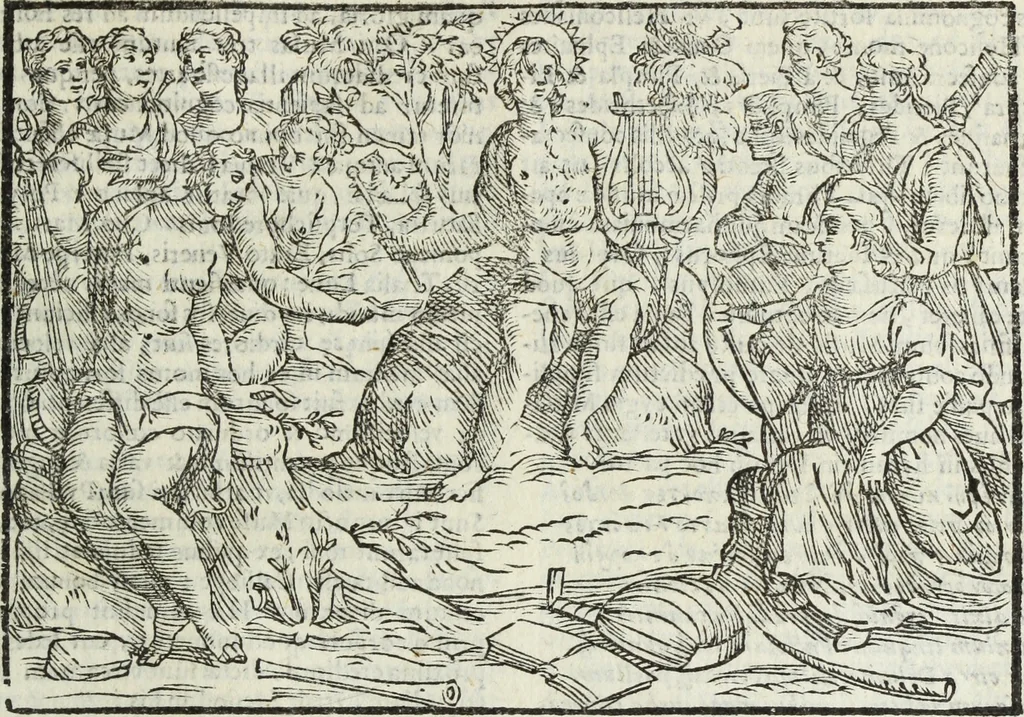 An illustration from Natalis Comitis Mythologiae, siue, Explicationis fabularum libri decem; in quibvs omnia prope naturalis et moralis philosophiae dogmata in veterum fabulis contenta fuisse perspicuè demonstratur, 1616, leaf 454