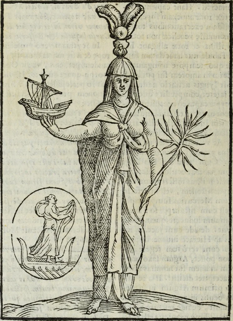 An illustration from Natalis Comitis Mythologiae, siue, Explicationis fabularum libri decem; in quibvs omnia prope naturalis et moralis philosophiae dogmata in veterum fabulis contenta fuisse perspicuè demonstratur, 1616, leaf 517