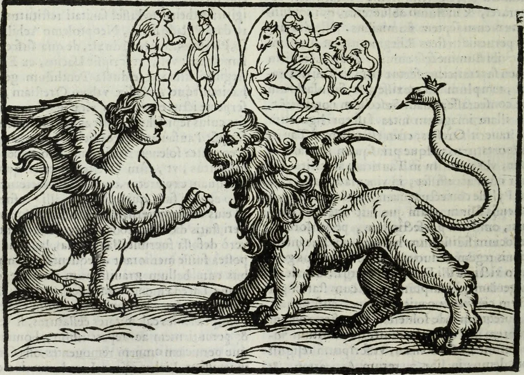 An illustration from Natalis Comitis Mythologiae, siue, Explicationis fabularum libri decem; in quibvs omnia prope naturalis et moralis philosophiae dogmata in veterum fabulis contenta fuisse perspicuè demonstratur, 1616, leaf 545