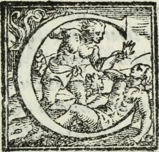 An illustration from Natalis Comitis Mythologiae, siue, Explicationis fabularum libri decem; in quibvs omnia prope naturalis et moralis philosophiae dogmata in veterum fabulis contenta fuisse perspicuè demonstratur, 1616, leaf 666