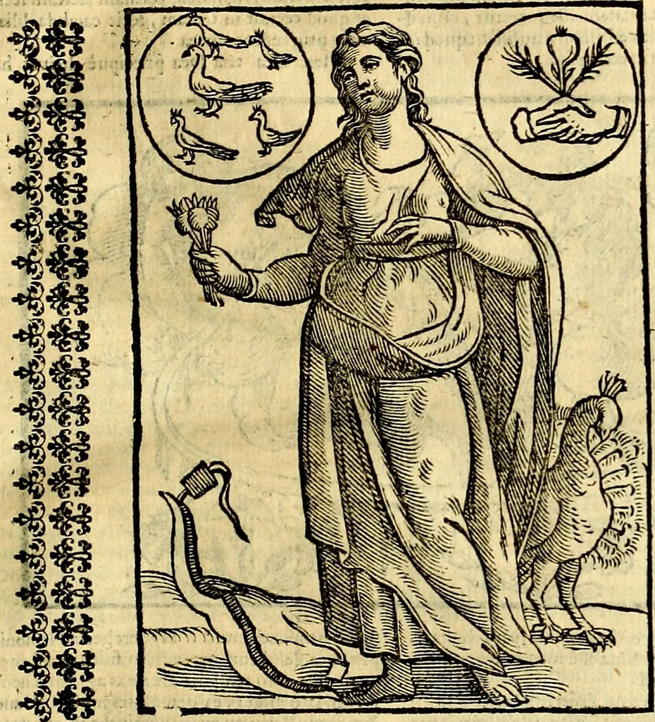An illustration from Natalis Comitis Mythologiae sive Explicationis fabvlarvm libri decem, in qvibvs omnia prope natvralis et moralis philosophiæ dogmata in veterum fabulis contenta fuisse perspicuè demonstratur, 1616, leaf 114