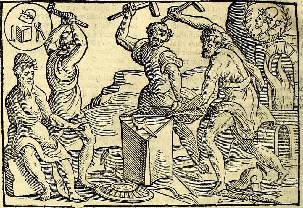 An illustration from Natalis Comitis Mythologiae sive Explicationis fabvlarvm libri decem, in qvibvs omnia prope natvralis et moralis philosophiæ dogmata in veterum fabulis contenta fuisse perspicuè demonstratur, 1616, leaf 123