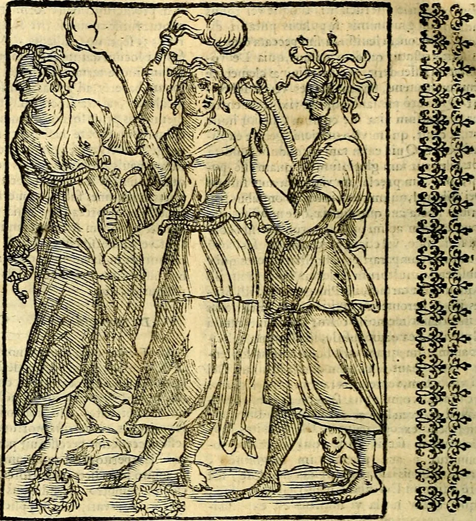 An illustration from Natalis Comitis Mythologiae sive Explicationis fabvlarvm libri decem, in qvibvs omnia prope natvralis et moralis philosophiæ dogmata in veterum fabulis contenta fuisse perspicuè demonstratur, 1616, leaf 159
