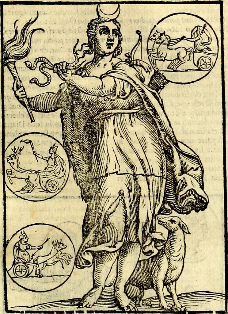 An illustration from Natalis Comitis Mythologiae sive Explicationis fabvlarvm libri decem, in qvibvs omnia prope natvralis et moralis philosophiæ dogmata in veterum fabulis contenta fuisse perspicuè demonstratur, 1616, leaf 178