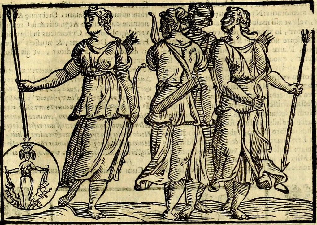 An illustration from Natalis Comitis Mythologiae sive Explicationis fabvlarvm libri decem, in qvibvs omnia prope natvralis et moralis philosophiæ dogmata in veterum fabulis contenta fuisse perspicuè demonstratur, 1616, leaf 184