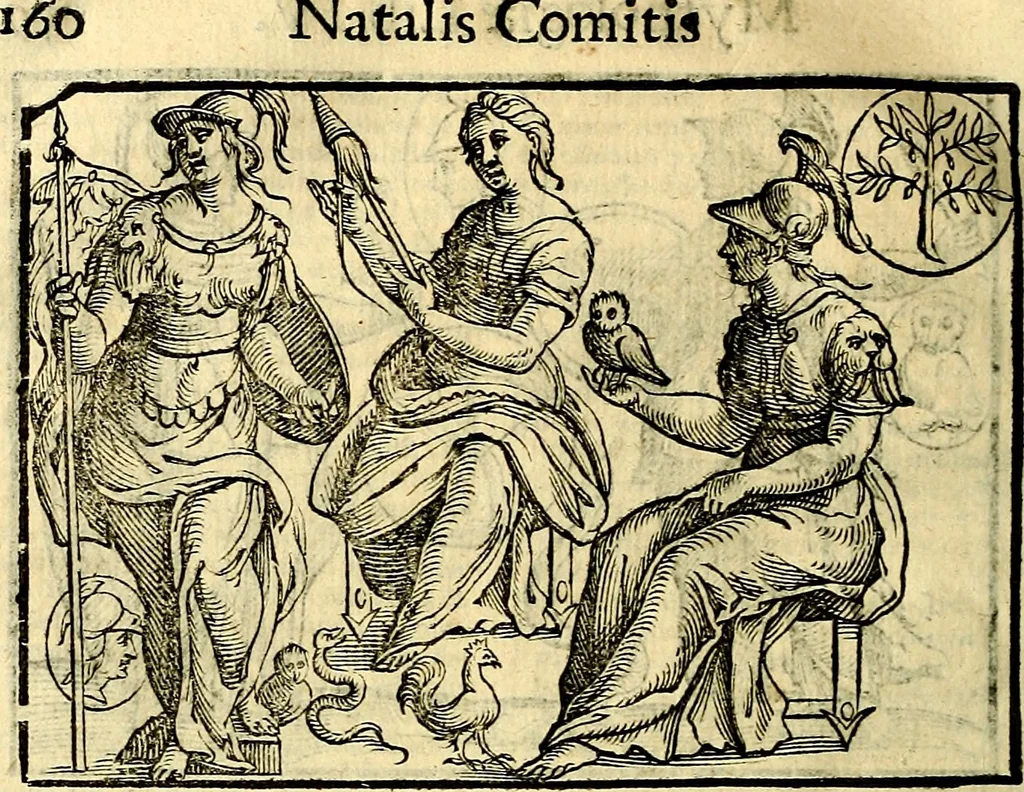 An illustration from Natalis Comitis Mythologiae sive Explicationis fabvlarvm libri decem, in qvibvs omnia prope natvralis et moralis philosophiæ dogmata in veterum fabulis contenta fuisse perspicuè demonstratur, 1616, leaf 207