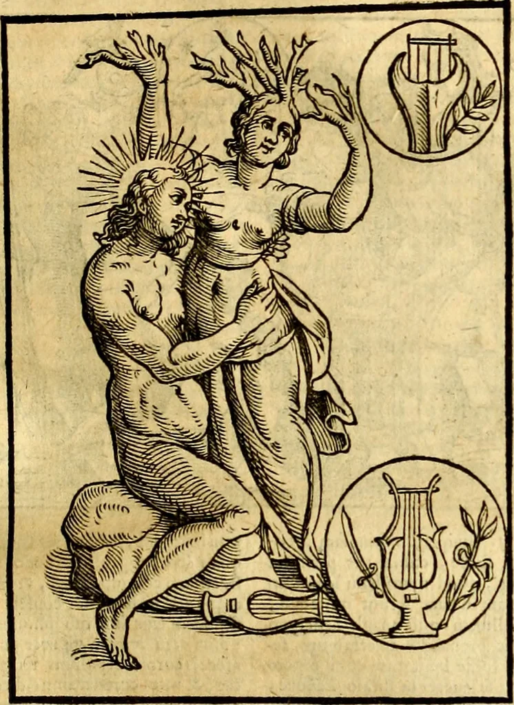 An illustration from Natalis Comitis Mythologiae sive Explicationis fabvlarvm libri decem, in qvibvs omnia prope natvralis et moralis philosophiæ dogmata in veterum fabulis contenta fuisse perspicuè demonstratur, 1616, leaf 232