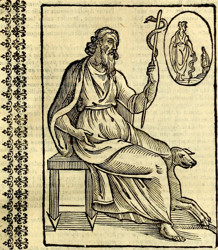 An illustration from Natalis Comitis Mythologiae sive Explicationis fabvlarvm libri decem, in qvibvs omnia prope natvralis et moralis philosophiæ dogmata in veterum fabulis contenta fuisse perspicuè demonstratur, 1616, leaf 242