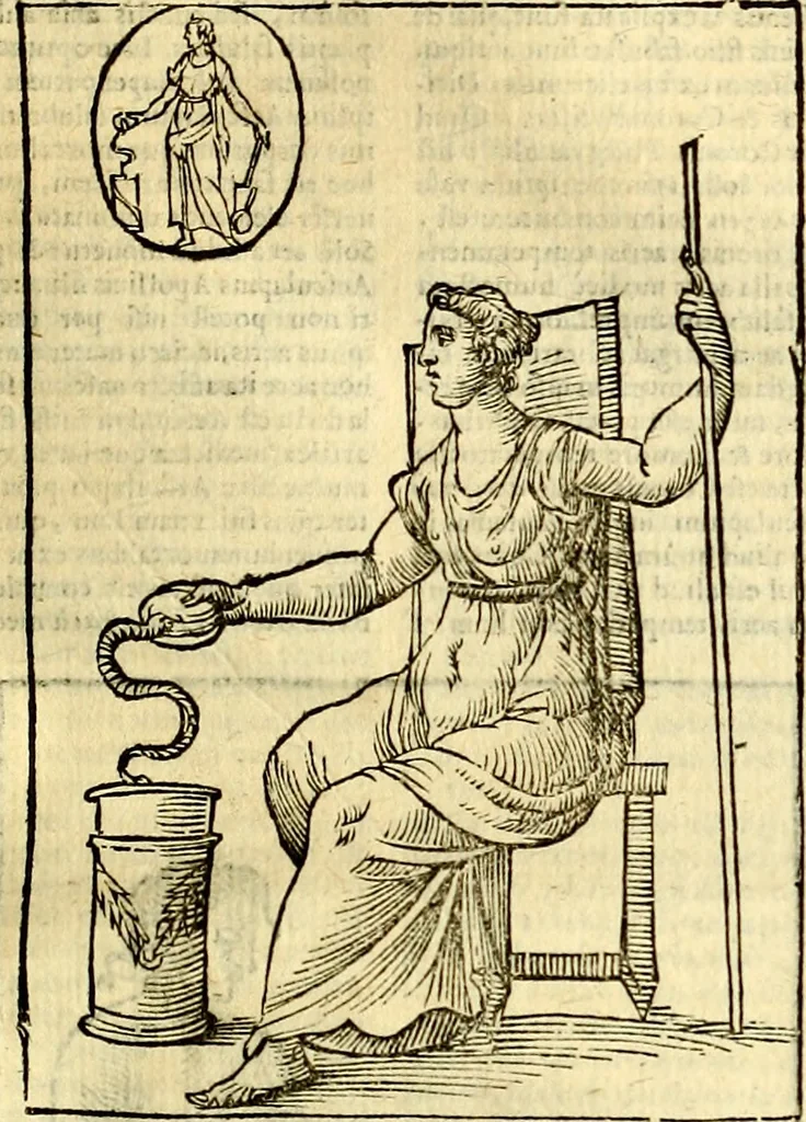 An illustration from Natalis Comitis Mythologiae sive Explicationis fabvlarvm libri decem, in qvibvs omnia prope natvralis et moralis philosophiæ dogmata in veterum fabulis contenta fuisse perspicuè demonstratur, 1616, leaf 244