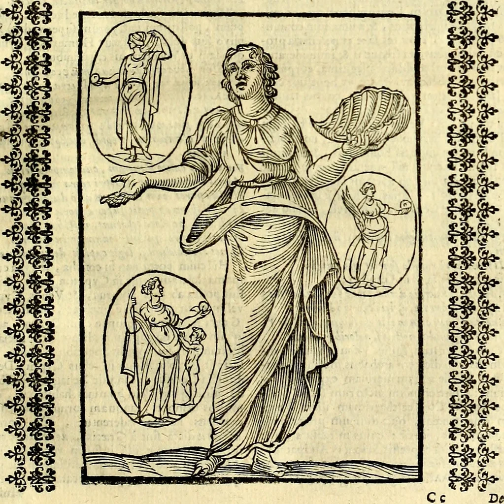 An illustration from Natalis Comitis Mythologiae sive Explicationis fabvlarvm libri decem, in qvibvs omnia prope natvralis et moralis philosophiæ dogmata in veterum fabulis contenta fuisse perspicuè demonstratur, 1616, leaf 248