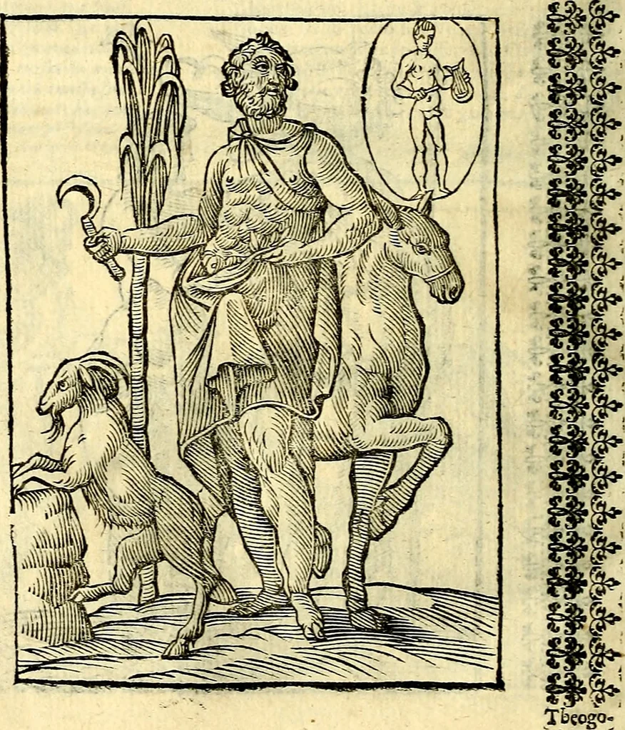 An illustration from Natalis Comitis Mythologiae sive Explicationis fabvlarvm libri decem, in qvibvs omnia prope natvralis et moralis philosophiæ dogmata in veterum fabulis contenta fuisse perspicuè demonstratur, 1616, leaf 255