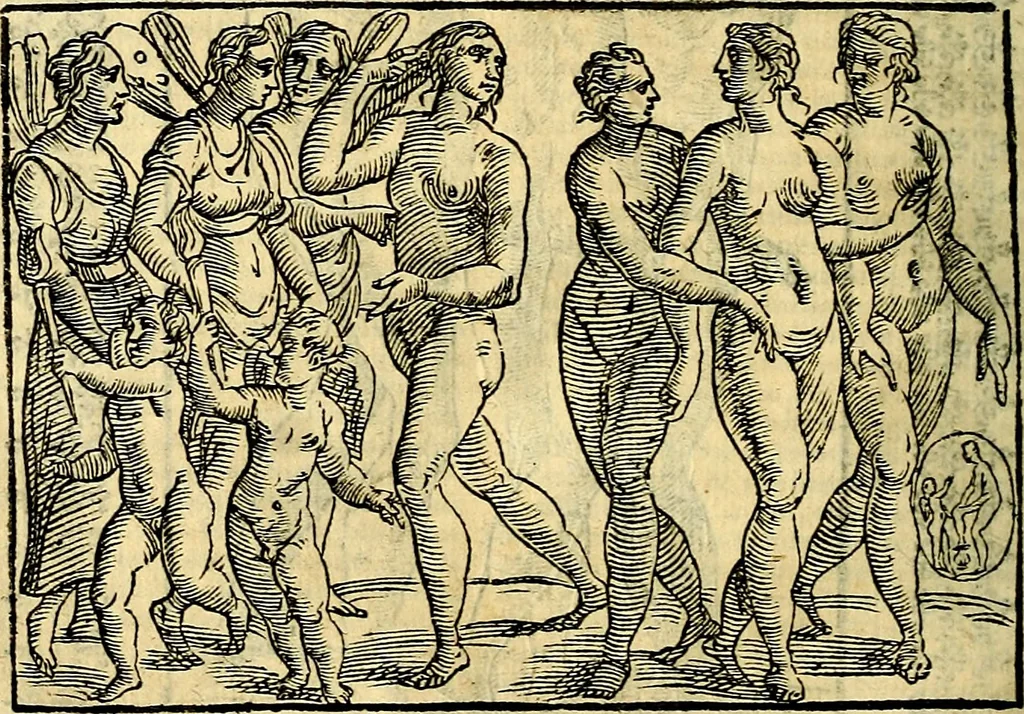 An illustration from Natalis Comitis Mythologiae sive Explicationis fabvlarvm libri decem, in qvibvs omnia prope natvralis et moralis philosophiæ dogmata in veterum fabulis contenta fuisse perspicuè demonstratur, 1616, leaf 269