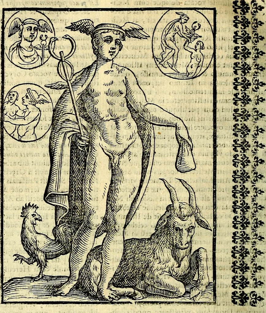 An illustration from Natalis Comitis Mythologiae sive Explicationis fabvlarvm libri decem, in qvibvs omnia prope natvralis et moralis philosophiæ dogmata in veterum fabulis contenta fuisse perspicuè demonstratur, 1616, leaf 283