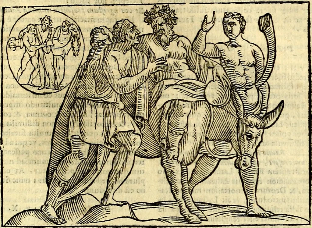 An illustration from Natalis Comitis Mythologiae sive Explicationis fabvlarvm libri decem, in qvibvs omnia prope natvralis et moralis philosophiæ dogmata in veterum fabulis contenta fuisse perspicuè demonstratur, 1616, leaf 298