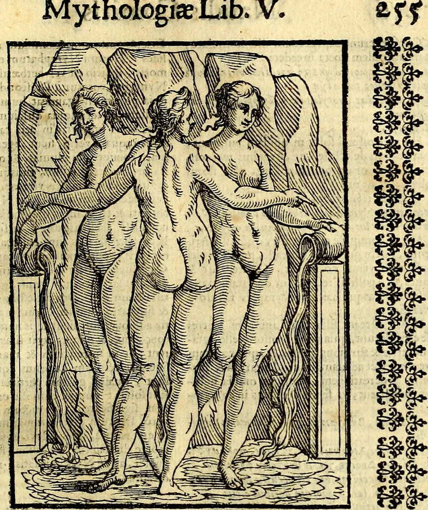 An illustration from Natalis Comitis Mythologiae sive Explicationis fabvlarvm libri decem, in qvibvs omnia prope natvralis et moralis philosophiæ dogmata in veterum fabulis contenta fuisse perspicuè demonstratur, 1616, leaf 302