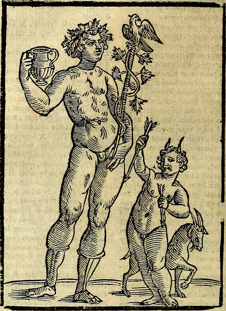 An illustration from Natalis Comitis Mythologiae sive Explicationis fabvlarvm libri decem, in qvibvs omnia prope natvralis et moralis philosophiæ dogmata in veterum fabulis contenta fuisse perspicuè demonstratur, 1616, leaf 309