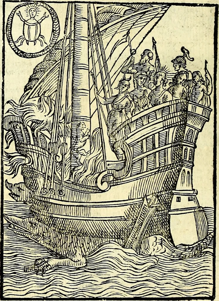An illustration from Natalis Comitis Mythologiae sive Explicationis fabvlarvm libri decem, in qvibvs omnia prope natvralis et moralis philosophiæ dogmata in veterum fabulis contenta fuisse perspicuè demonstratur, 1616, leaf 311