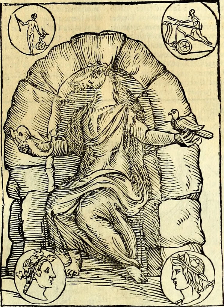 An illustration from Natalis Comitis Mythologiae sive Explicationis fabvlarvm libri decem, in qvibvs omnia prope natvralis et moralis philosophiæ dogmata in veterum fabulis contenta fuisse perspicuè demonstratur, 1616, leaf 324