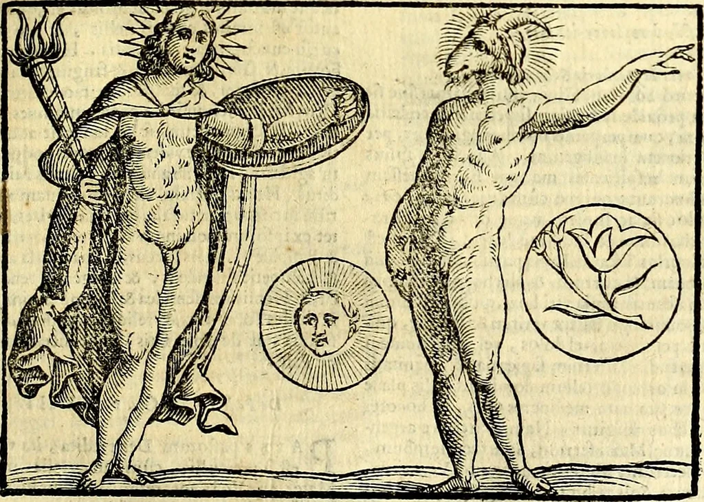 An illustration from Natalis Comitis Mythologiae sive Explicationis fabvlarvm libri decem, in qvibvs omnia prope natvralis et moralis philosophiæ dogmata in veterum fabulis contenta fuisse perspicuè demonstratur, 1616, leaf 338
