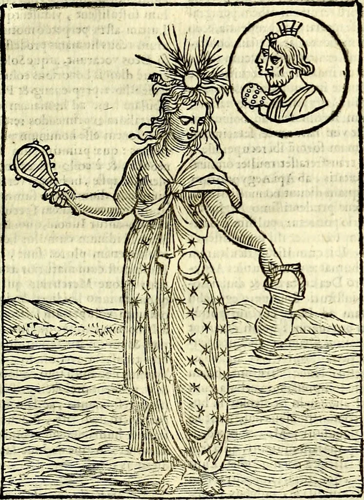 An illustration from Natalis Comitis Mythologiae sive Explicationis fabvlarvm libri decem, in qvibvs omnia prope natvralis et moralis philosophiæ dogmata in veterum fabulis contenta fuisse perspicuè demonstratur, 1616, leaf 516
