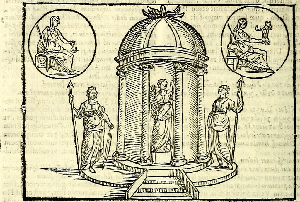 An illustration from Natalis Comitis Mythologiae sive Explicationis fabvlarvm libri decem, in qvibvs omnia prope natvralis et moralis philosophiæ dogmata in veterum fabulis contenta fuisse perspicuè demonstratur, 1616, leaf 519