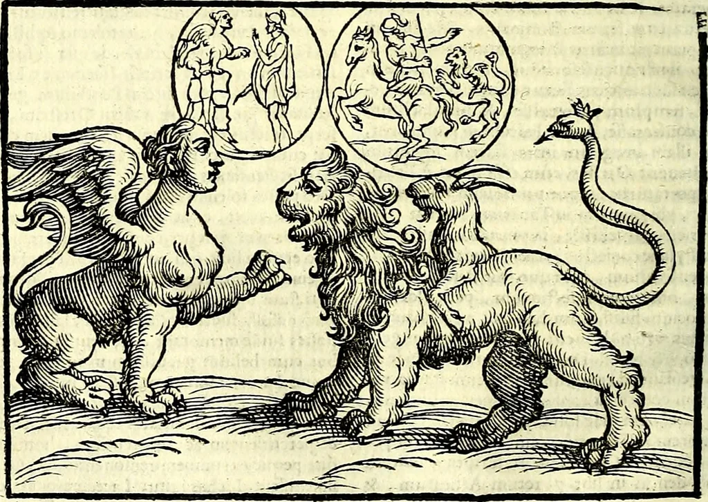An illustration from Natalis Comitis Mythologiae sive Explicationis fabvlarvm libri decem, in qvibvs omnia prope natvralis et moralis philosophiæ dogmata in veterum fabulis contenta fuisse perspicuè demonstratur, 1616, leaf 543