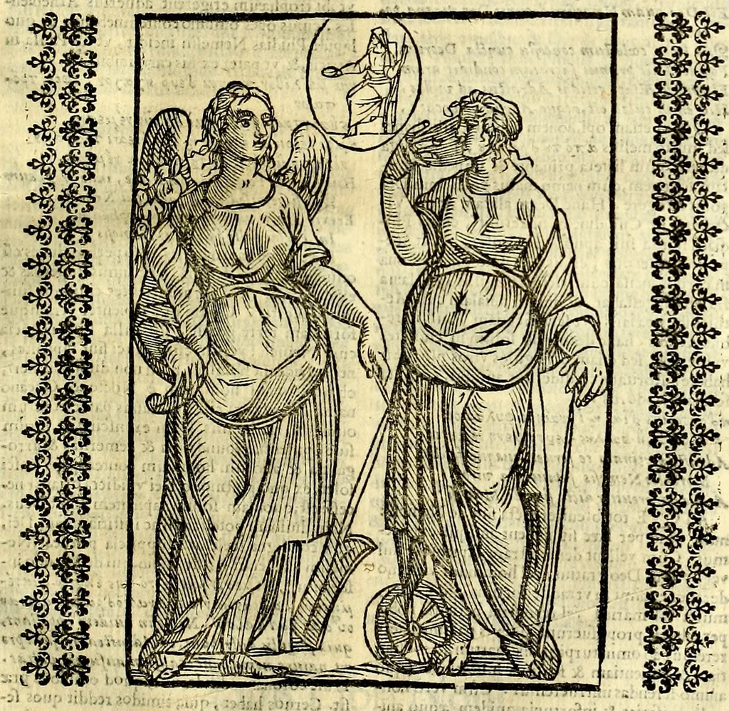 An illustration from Natalis Comitis Mythologiae sive Explicationis fabvlarvm libri decem, in qvibvs omnia prope natvralis et moralis philosophiæ dogmata in veterum fabulis contenta fuisse perspicuè demonstratur, 1616, leaf 574